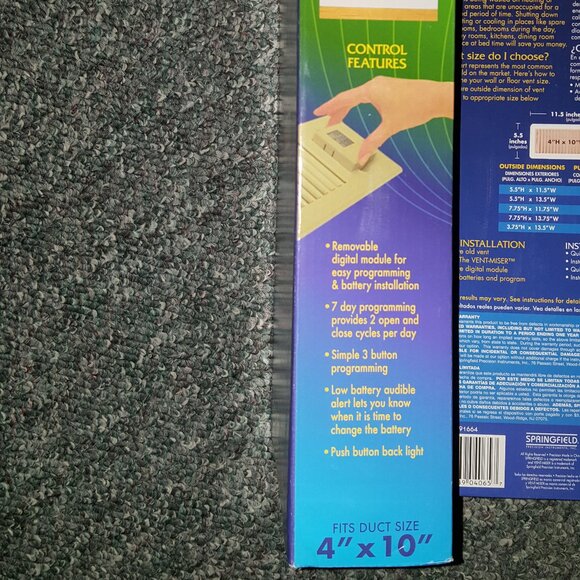 Vent Miser Programmable Energy Saving Vent Cover, 4-by-10-Inches - White - Picture 6 of 6